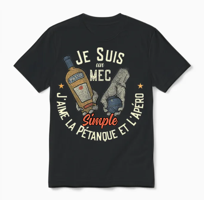 Pastis Pétanque Et Apéro Humoristique Alcool Pour Homme T-Shirt Haut De Gamme Unisex T-Shirt in Black