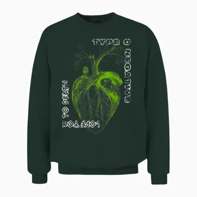 Type O Negative Heart You to Death T-Shirt, Black, S Unisex Sweatshirt - Forest
