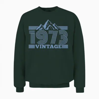 1973 Birthday Mountains Hiking Climbing Unisex Sweatshirt - Forest