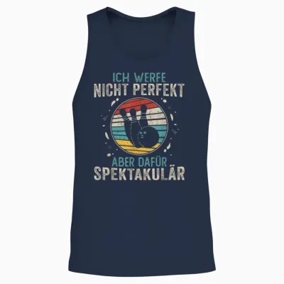 Bowling Geschenke Damen Herren Bowling Sprüche Retro Bowling Unisex Tank Top - Navy