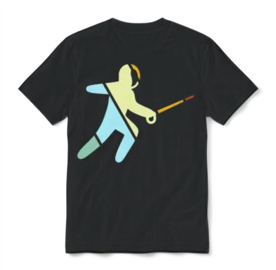 Fencing Retro Unisex T-Shirt - Black