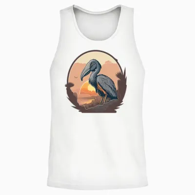 Shoebill Retro Unisex Tank Top - White