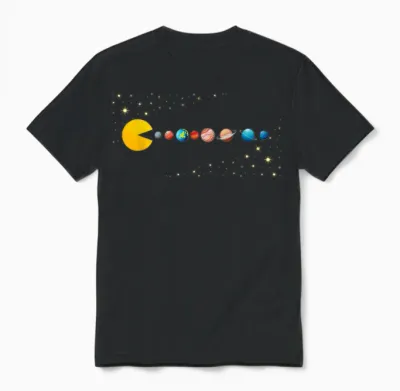 Funny Planet Astronaut Solar System Space Man T-Shirt Video Game Unisex T-Shirt - Black