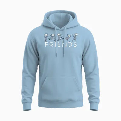 Friends T Shirt with Characters Unisex Hoodie - Light Blue