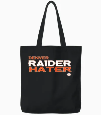 Denver Raider Hater Tote Bags - Black
