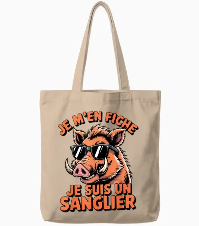 I Don't Care I'm a Boar Humour Lovers Animals Tote Bags - Natural