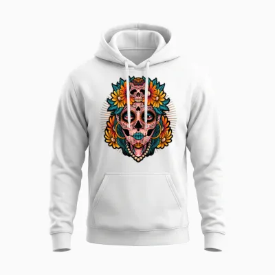 Psychedelic Human Retro Unisex Hoodie - White