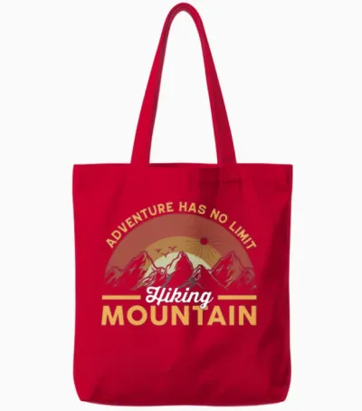 Adventure Has No Limit Hiking Mountains Tote Bags - Red