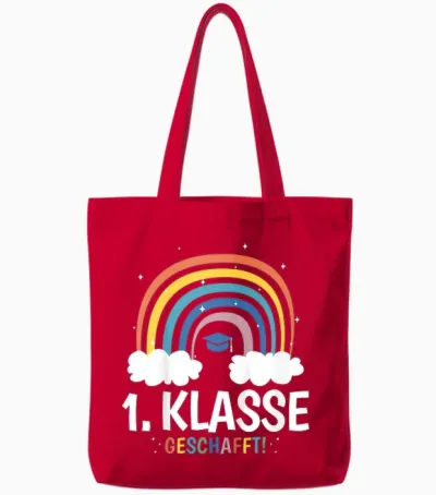 1. Klasse Geschafft Tote Bags - Red