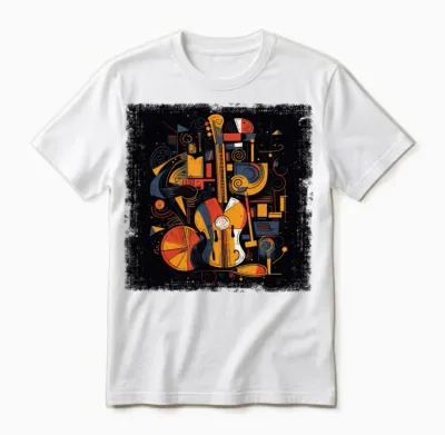 Abstract Music Instruments Unisex T-Shirt - White