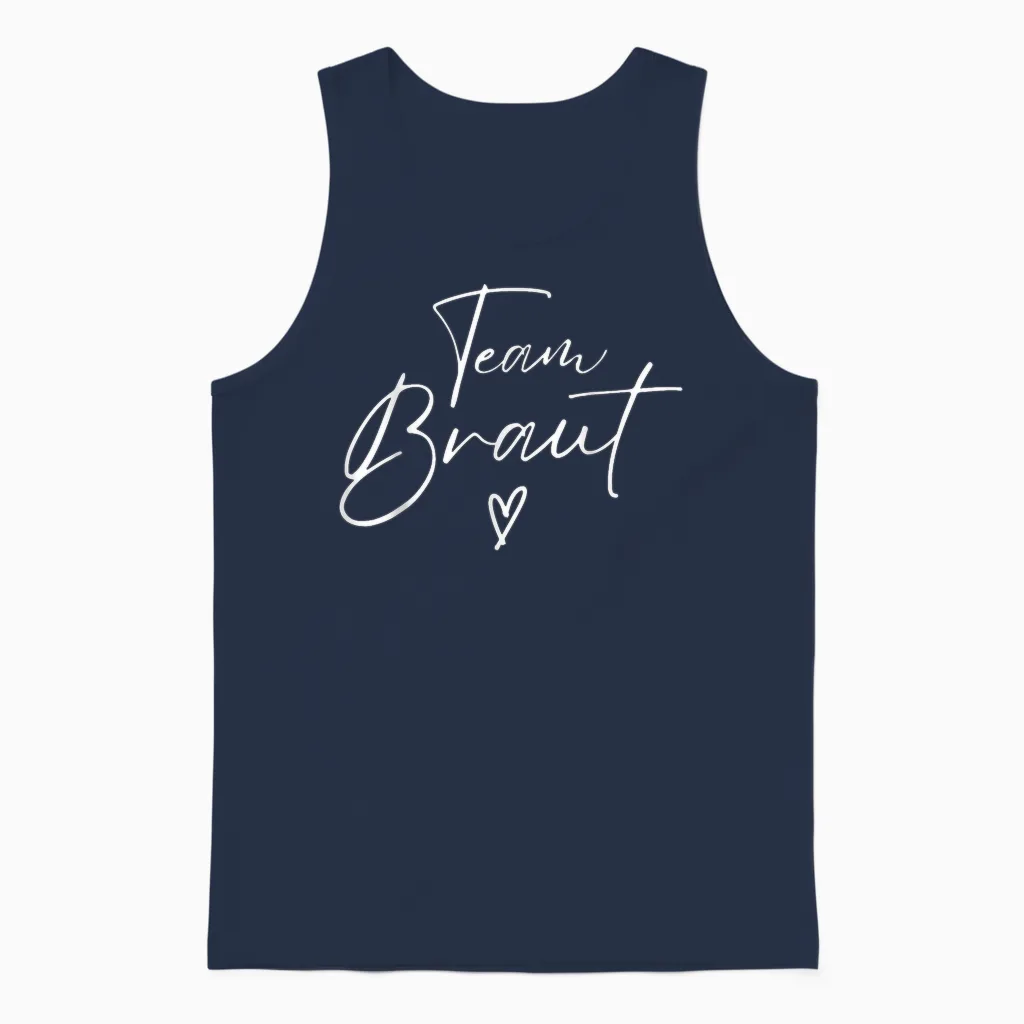 Jga Bride Team Bride Stag Night Subtle Heart Unisex Tank Top in Navy