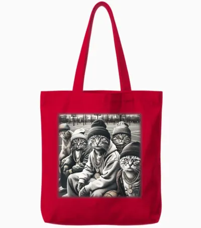 Lustiges Gangster-Meme Aus Den 90er Jahren Von Gang of Feral Street Cats Tote Bags - Red
