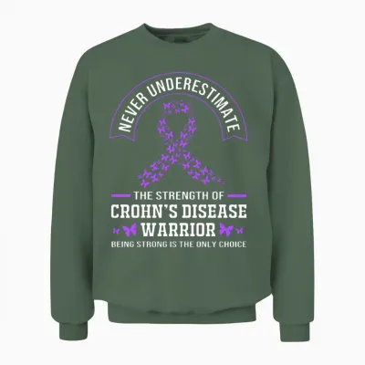 Ibd Awareness Crohns Disease Warrior Unisex Sweatshirt - Military Green
