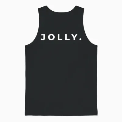 Jolly Christmas Subtle Minimal Funny Holiday Party Simple Unisex Tank Top - Black