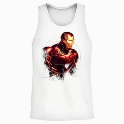 Marvel Avengers Endgame Iron Man Portrait Graphic T-Shirt Small Unisex Tank Top - White