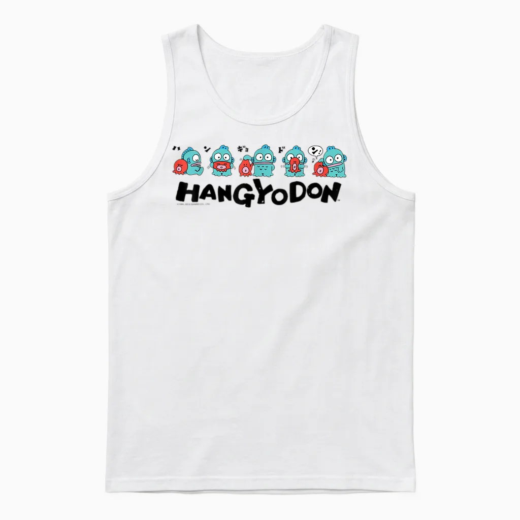 Sanrio Hangyodon and Friends Unisex Tank Top in White