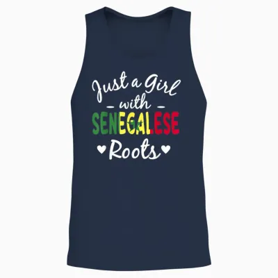 Just a Girl with Senegalese Roots, Senegalese Ancestry T-Shirt, Black, S Unisex Tank Top - Navy