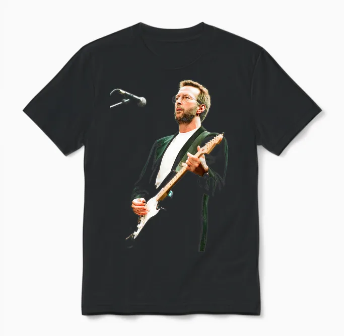 Guitarist Eric Clapton Blues Live Sheffield 1993 Unisex T-Shirt in Black