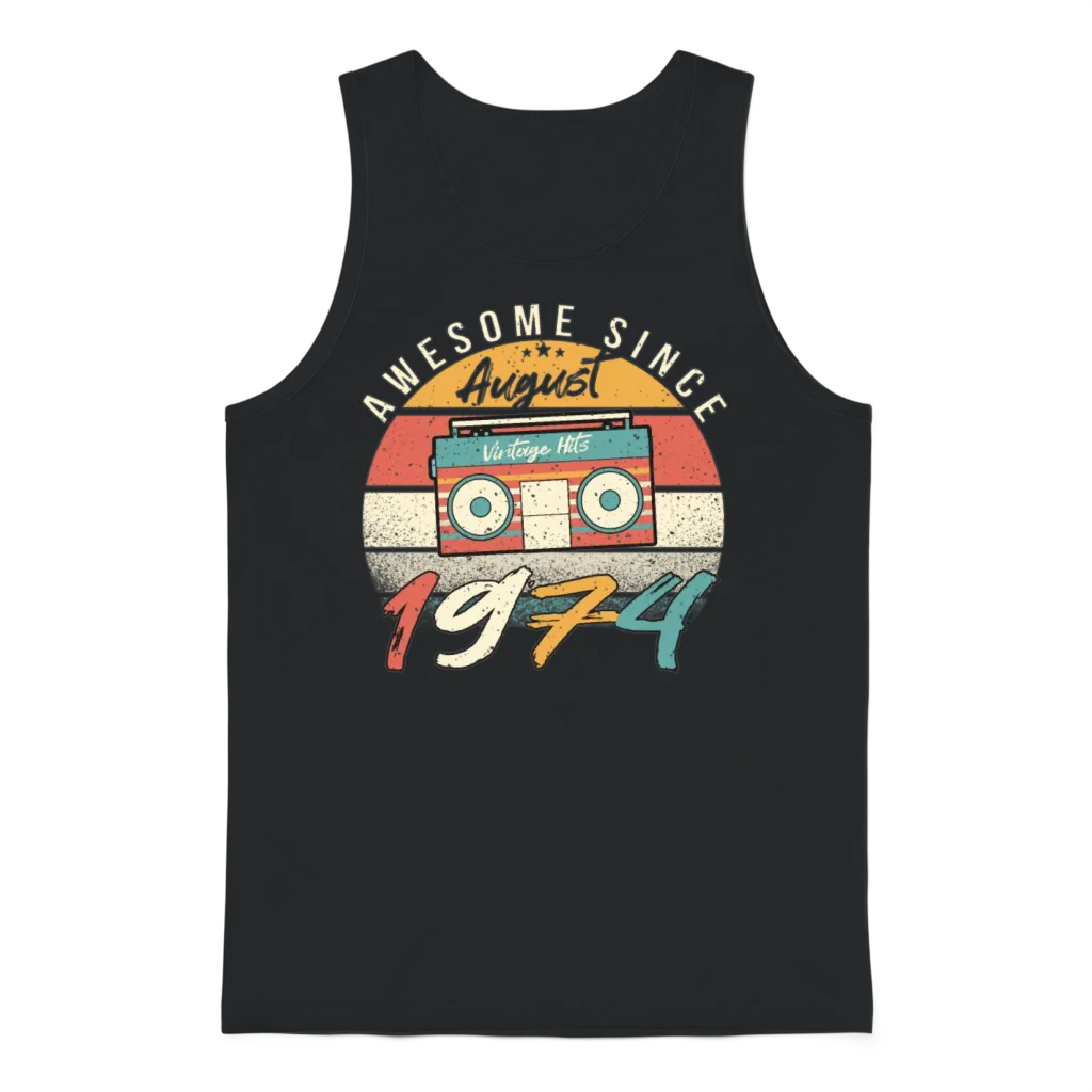1974 July Vintage Unisex Tank Top - Black