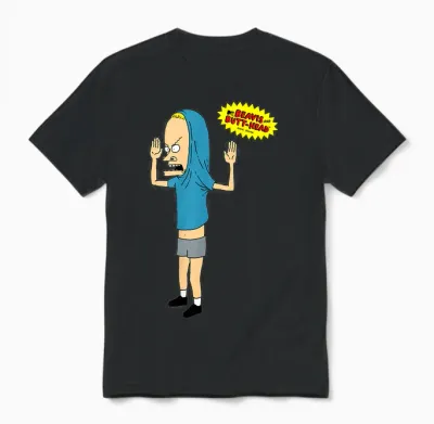 Beavis and Butt-Head the Great Cornholio T-Shirt, Gray, S Unisex T-Shirt - Black
