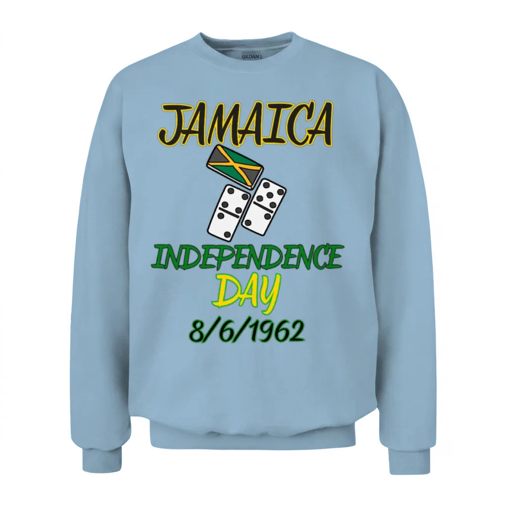 Jamaica Independence 1962 August 6 Dice Unisex Sweatshirt - Light Blue