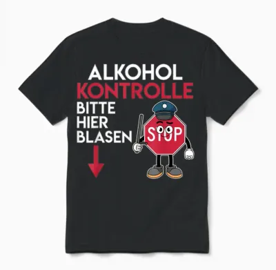 Malle Alkoholkontrolle Bitte Hier Blasen Mallorca Unisex T-Shirt - Black