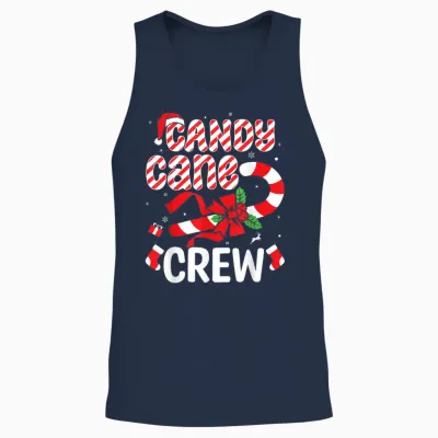 Candy Cane Crew - Funny Christmas Holiday Men Women Unisex Tank Top - Navy