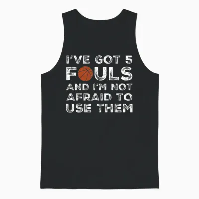 Funny Basketball Player - Hoops 5 Fouls Unisex Tank Top - Black