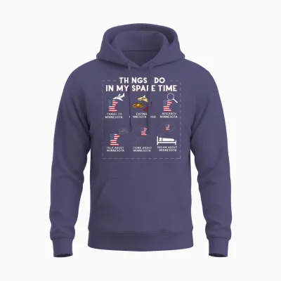 Things I Do in My Spare Time Minnesota Unisex Hoodie - Heather Sport Dark Navy