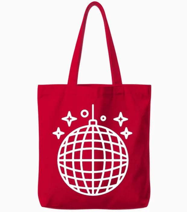 Disco at the Party Funny Tote Bags in Red