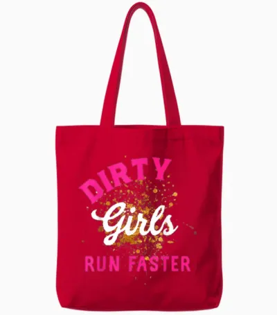 Mud Run Damen Dirty Girls Run Faster Gone Muddy Matching Tote Bags - Red