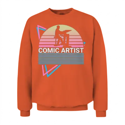Comic Artist Retro Unisex Sweatshirt - Orange