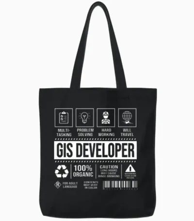 Geographic Information Systems Gis Developer Tote Bags - Black