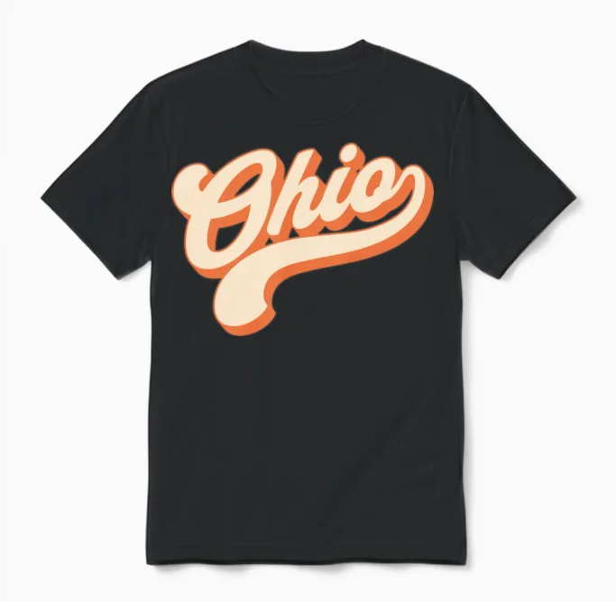 Ohio Retro Unisex T-Shirt in Black