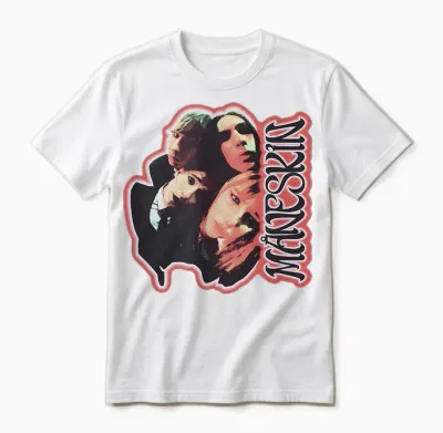 Måneskin Fisheye T-Shirt, Unisex Erwachsene, Weiß, S, Kurzarm, Unisex T-Shirt - White