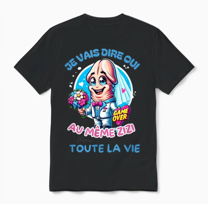Original Evjf Enterrement Vie Jeune Fille Même Zizi Humour T-Shirt, White, S Unisex T-Shirt in Black