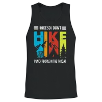 I Hike So I Don't Hike Punch People in the Throat Unisex Tank Top - Black – 2