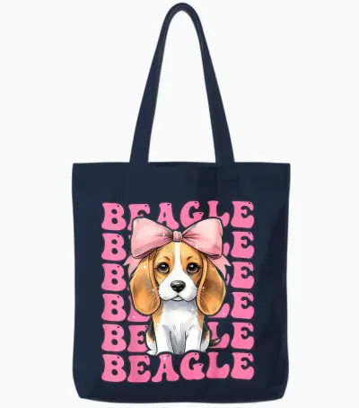 Coquette Bow Beagle Fille Chien Maman Fête Des Mères Rose Tote Bags - Navy