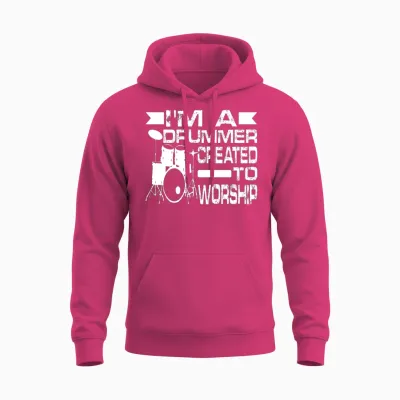 I'm a Drummer Created to Worship 2 Unisex Hoodie - Heliconia