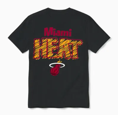 Enfant Nba - Miami Heat Team Scribble Jeunesse Unisex T-Shirt - Black