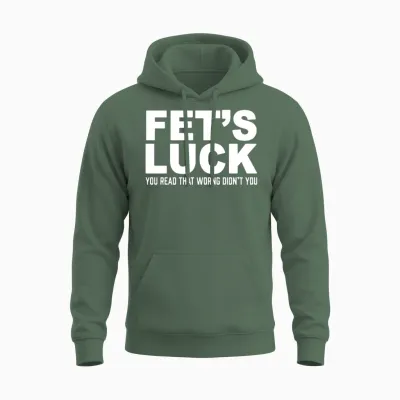 Funny Fets Luck Unisex Hoodie - Military Green