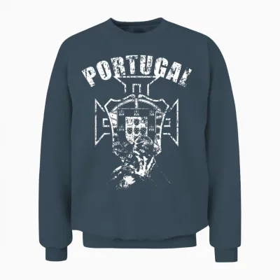 Portugal Por Soccer Fan T-Shirt, Black Unisex Sweatshirt - Dark Heather