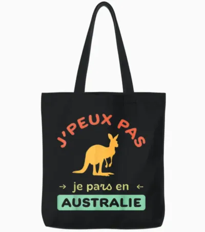 I Can't, I'm Going to Australia Pvt Tourist Tote Bags - Black