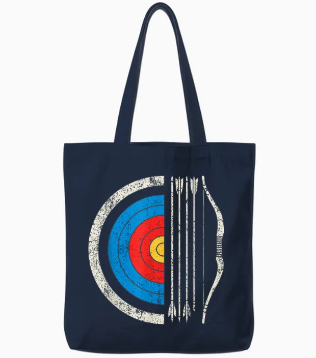 Target Archery Arrow Bow Archer Archery Sport Hunting Tote Bags in Navy