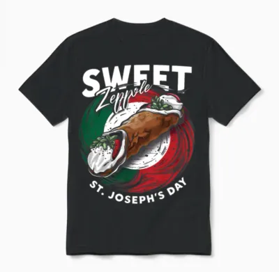 Sweet Zeppole St. Josephs Day Unisex T-Shirt - Black