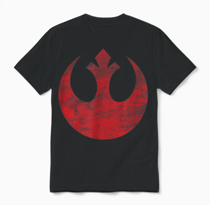 Star Wars Rebel Alliance Logo Weathered Dark Unisex T-Shirt in Black
