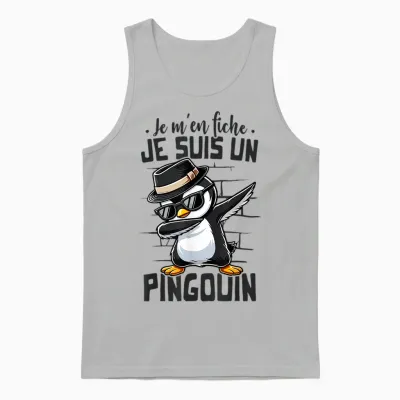 Penguin Funny Kids Girl Boy I Am Penguin T-Shirt, White, S Unisex Tank Top - Ash