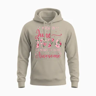 Juin 1976 Cool Cadeau Anniversaire 50 Ans Pour Femmes Unisex Hoodie - Sand