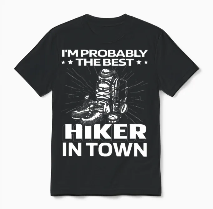 Hiking Hike Funny & Outdoors Unisex T-Shirt in Black