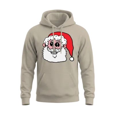 Funny Santa Head Unisex Hoodie - Sand
